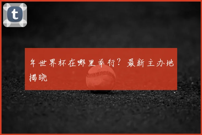 年世界杯在哪里举行？最新主办地揭晓